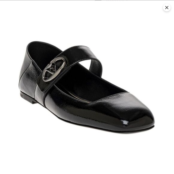 VALENTINO GARAVANI - VLOGO MARY JANE PATENT LEATHER BALLERINA FLAT - Picture 1 of 7